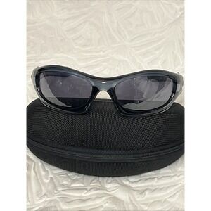 Oakley Monster Dog Wrap Sunglasses Clear Blue Frames Made In The USA w/ Case